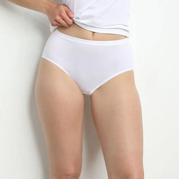 DIM COTTON BIO MIDISLIP 2x - Dámske bavlnené nohavičky 2 ks - čierna - biela