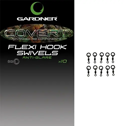 Gardner obratlík s kroužkem covert flexi hook swivels 10 ks velikost 20