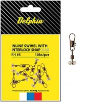Delphin obratlík s průjezdem inline head swivel with interlock 10 ks