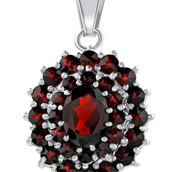 Silvego Luxusní stříbrný přívěsek s pravým českým granátem SILVEGO180024