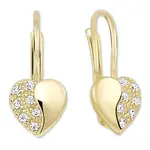 Soliter Zlaté srdíčkové náušnice s krystaly 239 001 00880