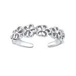 Silvego Stříbrný prsten na nohu s květinami PRMR11673