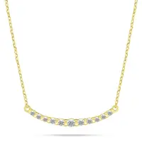 Brilio Silver Elegantní pozlacený náhrdelník s čirými zirkony NCL159Y