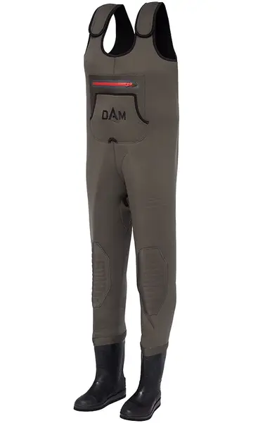 Dam brodící kalhoty break point neoprene wader bootfoot cleated grey - l 42-43