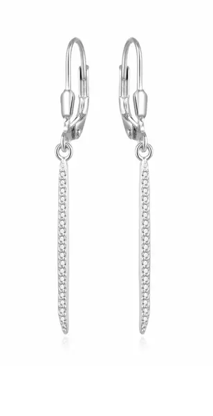 Beneto Módní stříbrné náušnice s řetízky AGUC1075L