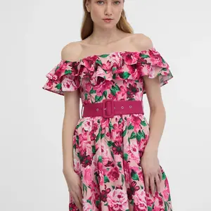 Orsay Tmavě růžové dámské květované šaty - Dámské