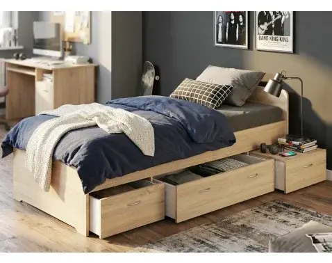Posteľ so zásuvkami Boro 2, 90x200 cm%