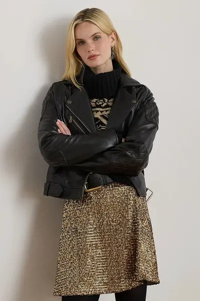 Kožená bunda Lauren Ralph Lauren