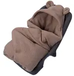 Baby Nellys Oteplený fusák, deka s kapucí do autosedačky Beránek- hnědý