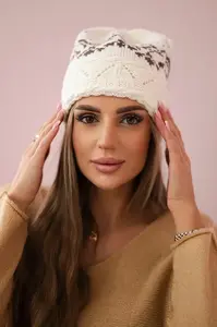 Kesi Dámská čepice Kira K374 ecru+brown