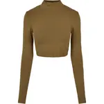 Dámský organický rolák s dlouhým rukávem - olivová