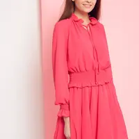 Dress with a tie under the neck Cocomore Boutiqe pink
