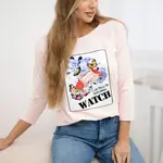 Halenka s grafikou 3D Watch pudrově růžová