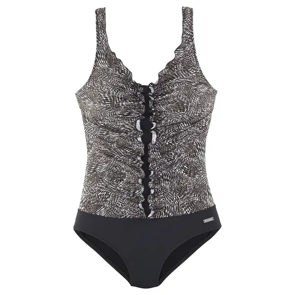 LASCANA Formujúce plavky 'Powder'  brokátová / čierna / biela