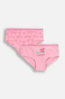 Dětské kalhotky Coccodrillo 2-pack růžová barva, PANTS