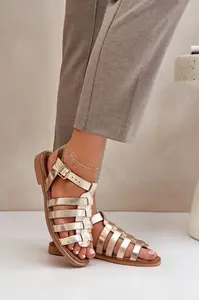 Lewski Shoes Kožené Sandály Na Plochém Podpatku Zazoo