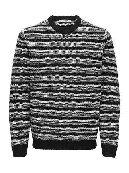 Only & Sons Sveter 'ONSMING'  čierna / biela