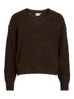 VILA Sveter 'VILampe'  tmavohnedá