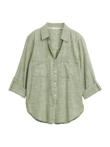 TOM TAILOR Blúzka  zelená / biela