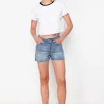 Trendyol Blue Waist Detailed High Waist Denim Shorts