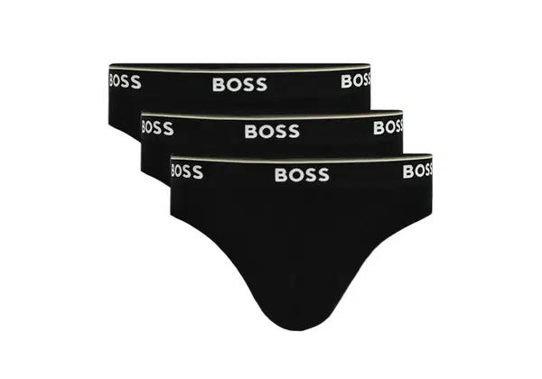 3PACK men's briefs Hugo Boss black