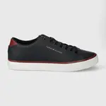 Kožené tenisky Tommy Hilfiger TH HI VULC CORE LOW LEATHER ESS pánske, tmavomodrá farba, FM0FM05041