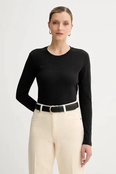 Bavlnené tričko s dlhým rukávom Armani Exchange