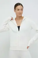 Mikina Guess ALLIE dámska, béžová farba, s kapucňou, s potlačou, V3RQ11 K7UW2