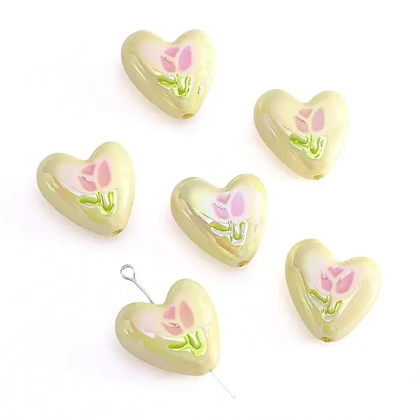 2Pcs UV Platings Acrylic Beads