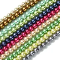 Eco-Friendly  Dyed Glass Pearl Round Bead Strands