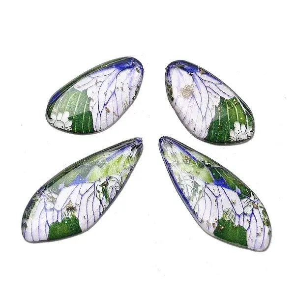 4Pcs Transparent Epoxy Resin Butterfly Wings Pendants