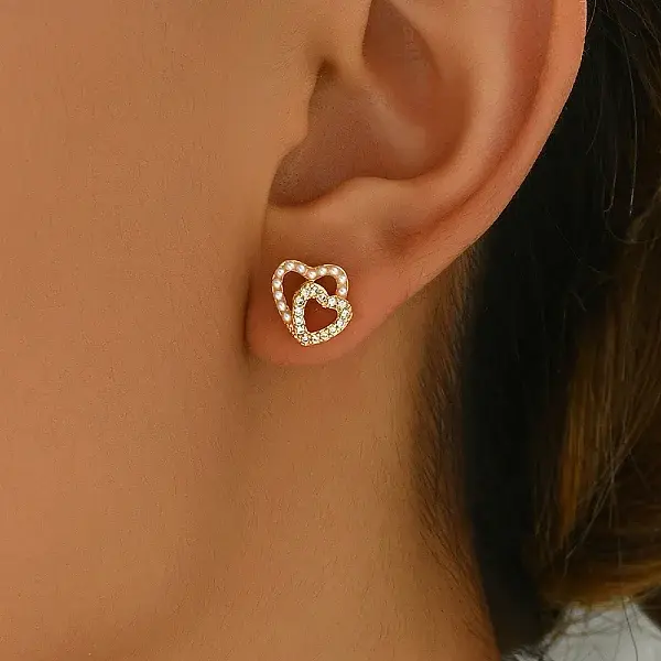 Vintage Casual Brass Irregular Stud Earrings for Women