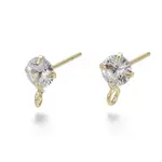 Brass Micro Clear Cubic Zirconia Stud Earring Findings