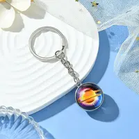 Round Glass Beads Keychain