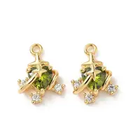 Brass Micro Pave Cubic Zirconia Pendants