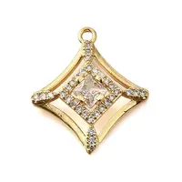 Brass Micro Pave Clear Cubic Zirconia Pendants