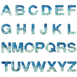 26Pcs 26 Styles Transparent Epoxy Resin Pendants