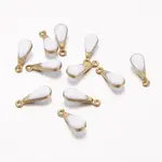 Antique Golden Plated Brass Enamel Teardrop Charms