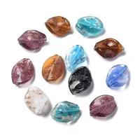 Handmade Gold Sand Lampwork Beads