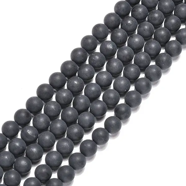 Dyed & Heated Natural Black Agate Beads Strands