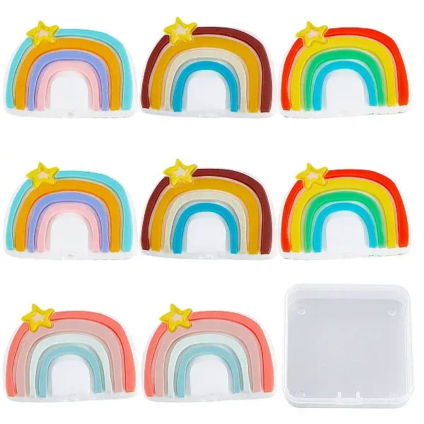 8Pcs 4 Colors ilicone Beads