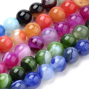 Natural Striped Agate/Banded Agate Beads Strands