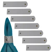 Rectangle PU Leather Napkin Buckle
