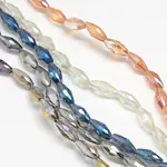 Electroplate Crystal Glass Rice Beads Strands