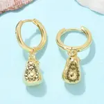 Brass Cubic Zirconia Hoop Earrings