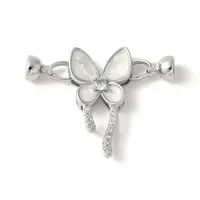 Brass Pave Clear Cubic Zirconia Fold Over Clasps