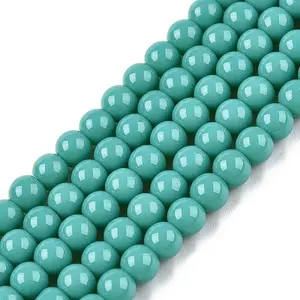 Opaque Solid Color Glass Beads Strands