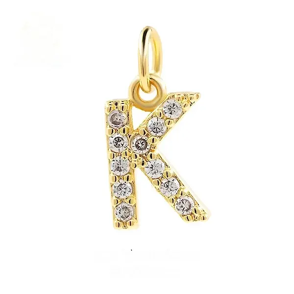 Brass Cubic Zirconia Pendants with Jump Rings