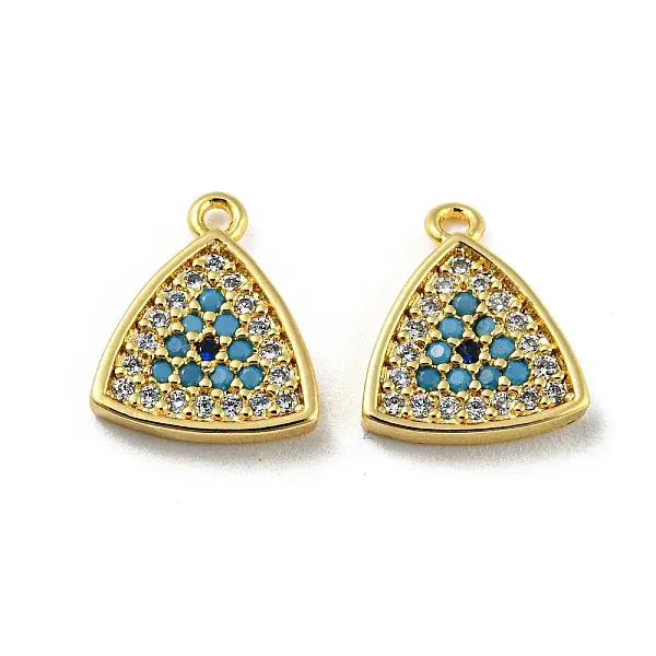 Brass Micro Pave Cubic Zirconia Charms