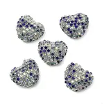 Sparkling Acrylic Heart Beads with Rhinestone Embellishment